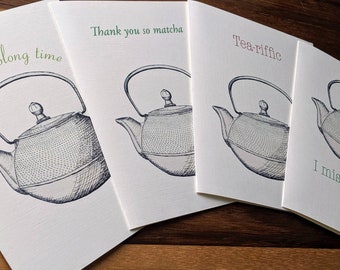 Tea-Themed Greeting Cards (set of 4)