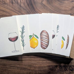 Italian Bistro Illustrated Note Cards (set of 8)