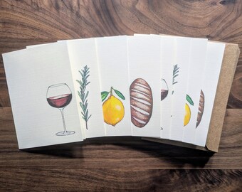 Italian Bistro Illustrated Note Cards (set of 8)