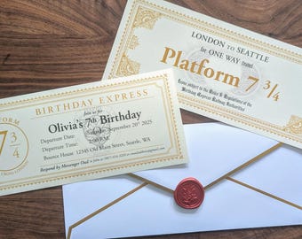 Personalized Wizard Express Birthday Party Invitation