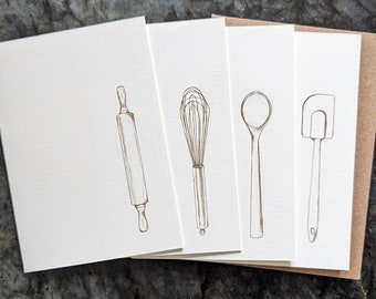 Illustrated Baker's Note Cards  (set of 8)