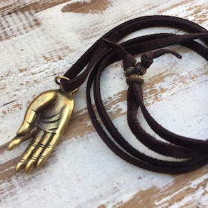 Gyan Mudra Necklace / Gift for Yogi / Amulet Pendant Necklace / Buddhist Necklace / Buddha Charm / Buddha Talisman Necklace / Spiritual Gift