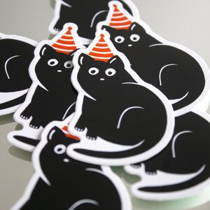 Sticker Chat Anniversaire / Art Chat Mignon / Cadeau pour amoureux des chats