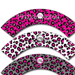 Diva Party Printable Cupcake Wrappers, Diva Birthday Cup Cake Wrapper, Pink Birthday, Diva Birthday Party, Leopard Party, Glamour Party