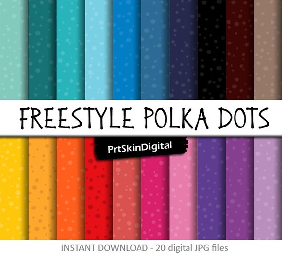 Polka Dots Digital Paper, 20 sheets, Polkadot, Dotted Paper, Digital Background, INSTANT DOWNLOAD, scrapbooking, invitations, cards, crafts Il_570xn