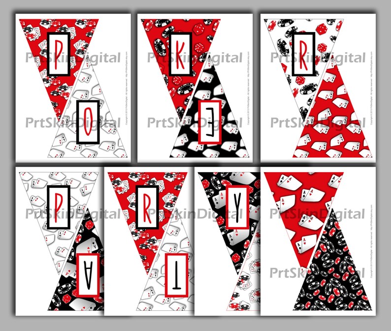 Poker Party Banner: Poker Party Poker Night Printable Casino Party Banner Casino Birthday Decorations Casino Night Casino Banner