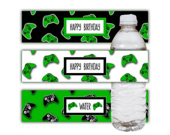 Video Game Party Water Bottle Label Printable Gamer Party - Etsy