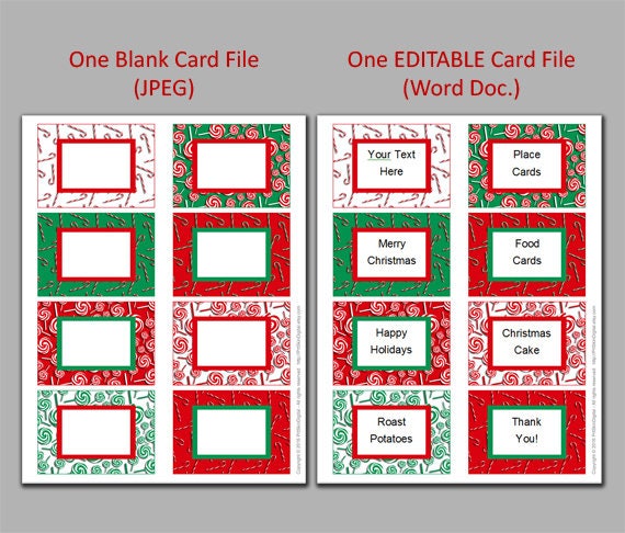 Printable Christmas Food Labels Editable Christmas Tags | Etsy