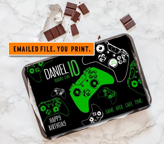 Gamer Cake Topper, Printable Video Game Cake Image, Digital File ONLY, Custom Cake Image, Gaming Party Personalized Cake, Gamer Birthday Il_570xn