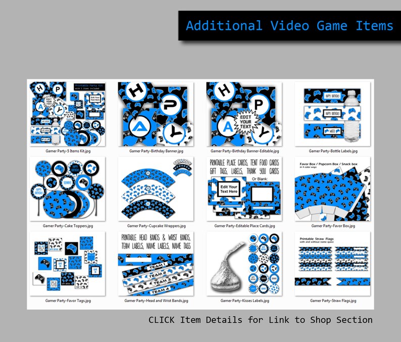Cupcake Toppers Video Game Happy Birthday Centerpiece,Gamer Birthday Party Decorations INSTANT DOWNLOAD Gaming Party Printable Cake Topper