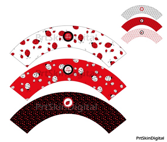 Ladybug Cupcake Wrappers, Printable Ladybug Baby Shower, Ladybug Birthday Party, DIY Printable Party - INSTANT DOWNLOAD Il_570xn