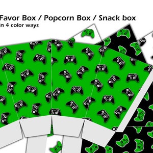 Video Game Party Favor Box, Printable Snack Box, Video Game Birthday, Gamer Party, Gaming Party Popcorn Box, DIY Printable Candy Box