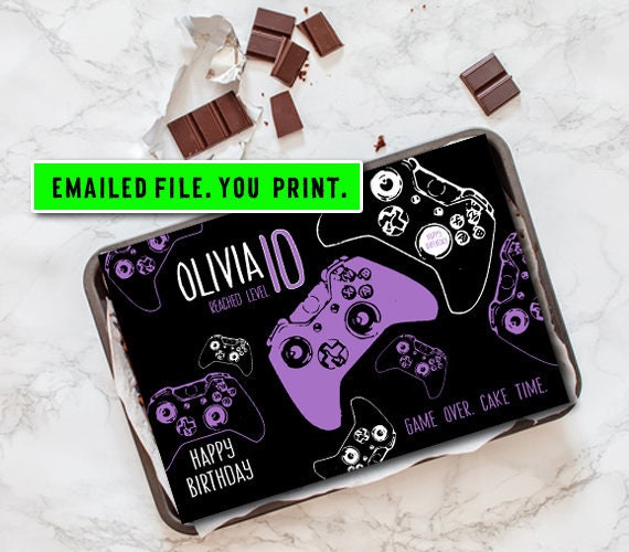 Printable Gamer Cake Topper, Girl Video Game Cake Image, Digital File ONLY, Custom Cake Image, Gaming Party Personalized Cake Gamer Birthday Il_570xn