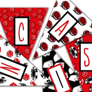 Casino Party Banner: &quot;Casino Party&quot;, druckbare Poker Party Banner, Casino Nacht, Casino Geburtstag, Casino Dekorationen, Casino Banner
