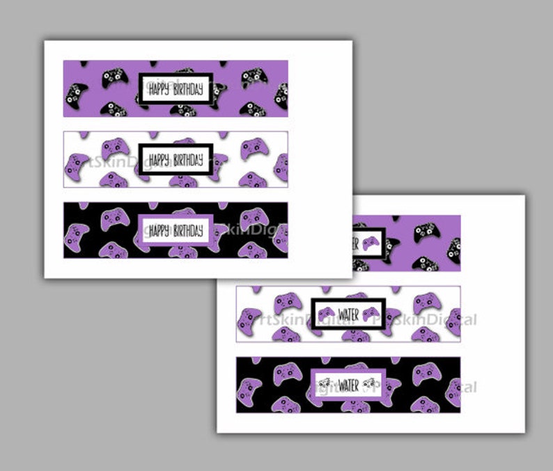Printable Gamer Party Bottle Labels Girl Gamer Birthday Party - Etsy
