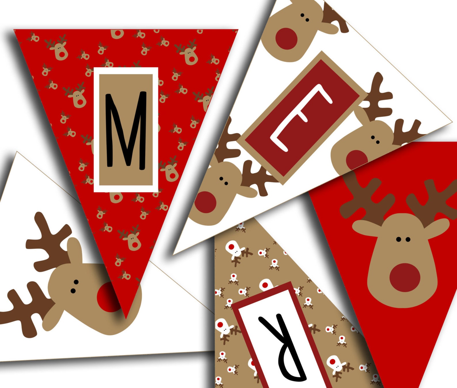 Merry Christmas Banner Christmas Party Printable Sign | Etsy