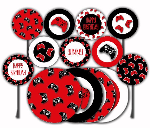 Video Game Cupcake Toppers Printable: gaming CUPCAKE 