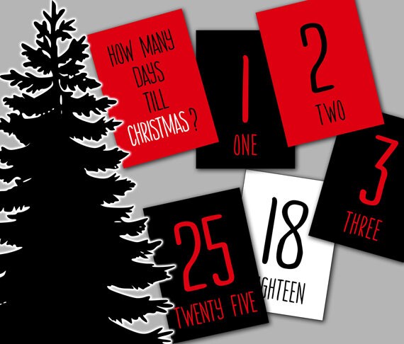 Printable Christmas Advent Calendar Numbers, Printable Advent Numbers, Printable Advent Cards, DIY Advent Calendar, INSTANT DOWNLOAD Il_570xn