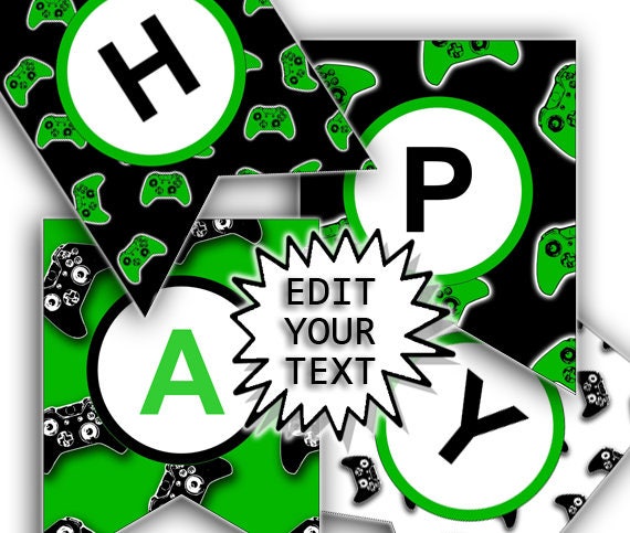 Customizable Banner, Printable Video Game Party Banner, Personalized Birthday Banner, Editable Banner, Gamer Party Banner, INSTANT DOWNLOAD Il_570xn