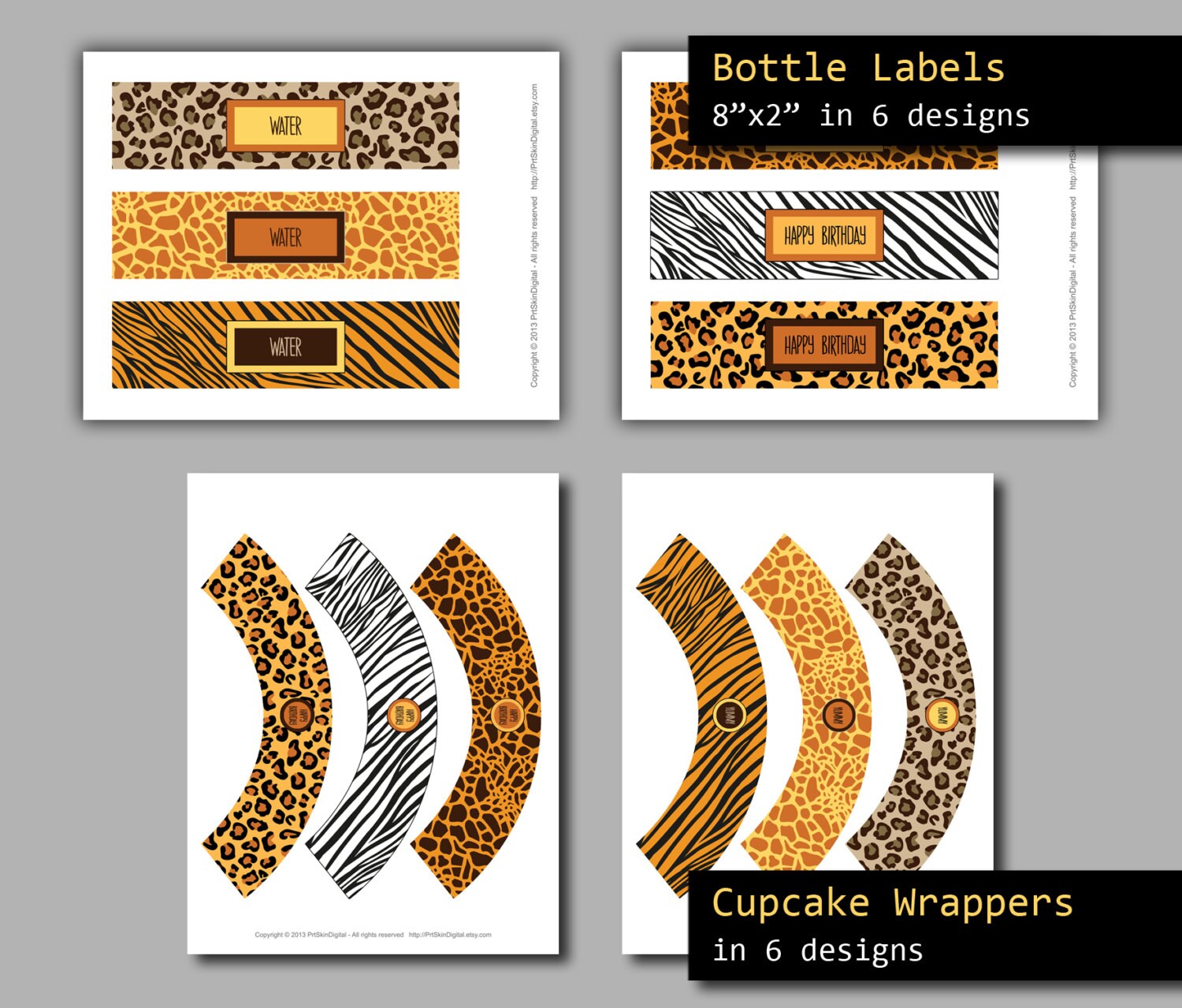 Safari Baby Shower Safari Birthday Party 5 ITEM Printable - Etsy