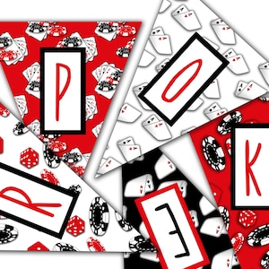 Poker Party Banner: &quot;Poker Party&quot;, druckbare Casino Party Banner, Casino Nacht, Casino Geburtstag Dekorationen, Casino Banner, Poker Nacht