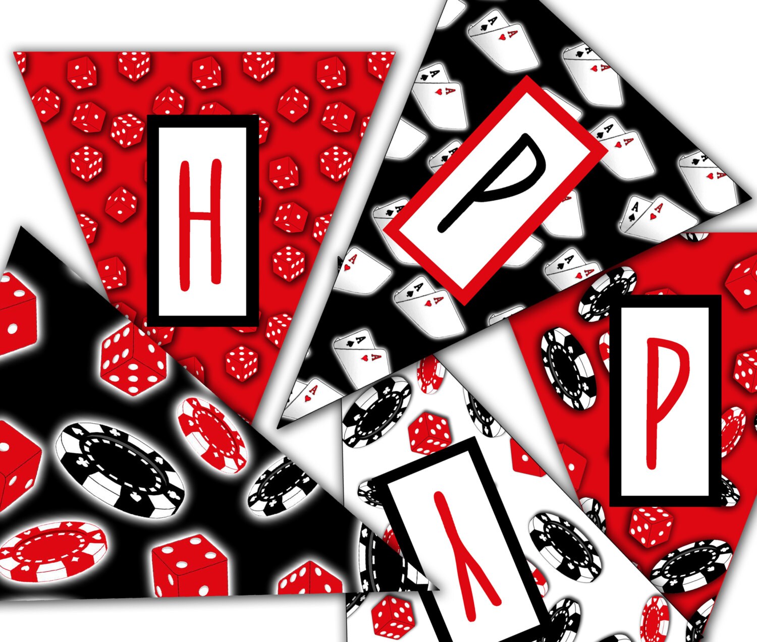 Banniere De Partie De Casino Joyeux Anniversaire Etsy