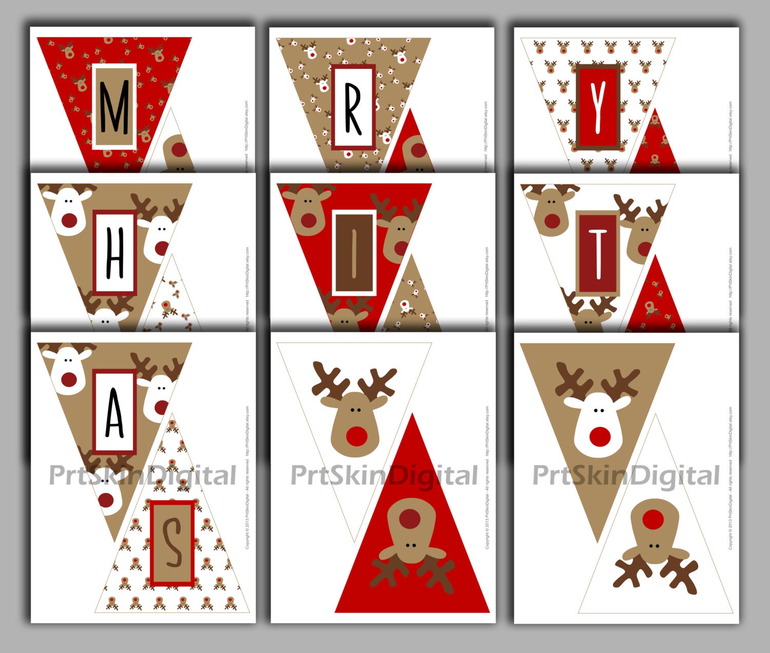 Merry Christmas Banner Christmas Party Printable Sign | Etsy