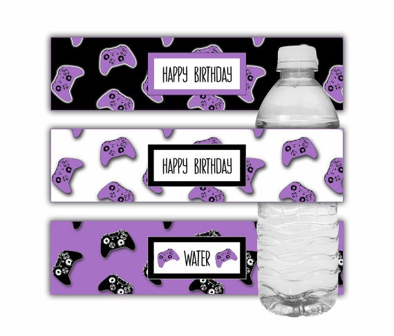 Printable Gamer Party Bottle Labels Girl Gamer Birthday Party - Etsy
