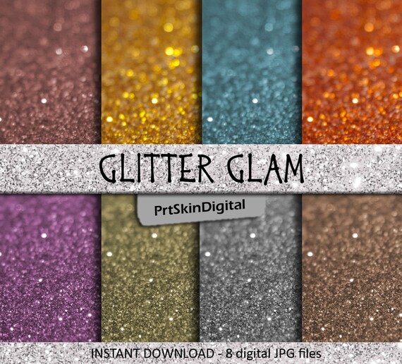 Gold Glitter Digital Paper: "Glitter Glam" with Sparkling Backgrounds for Scrapbooking and Paper Craft Il_570xn