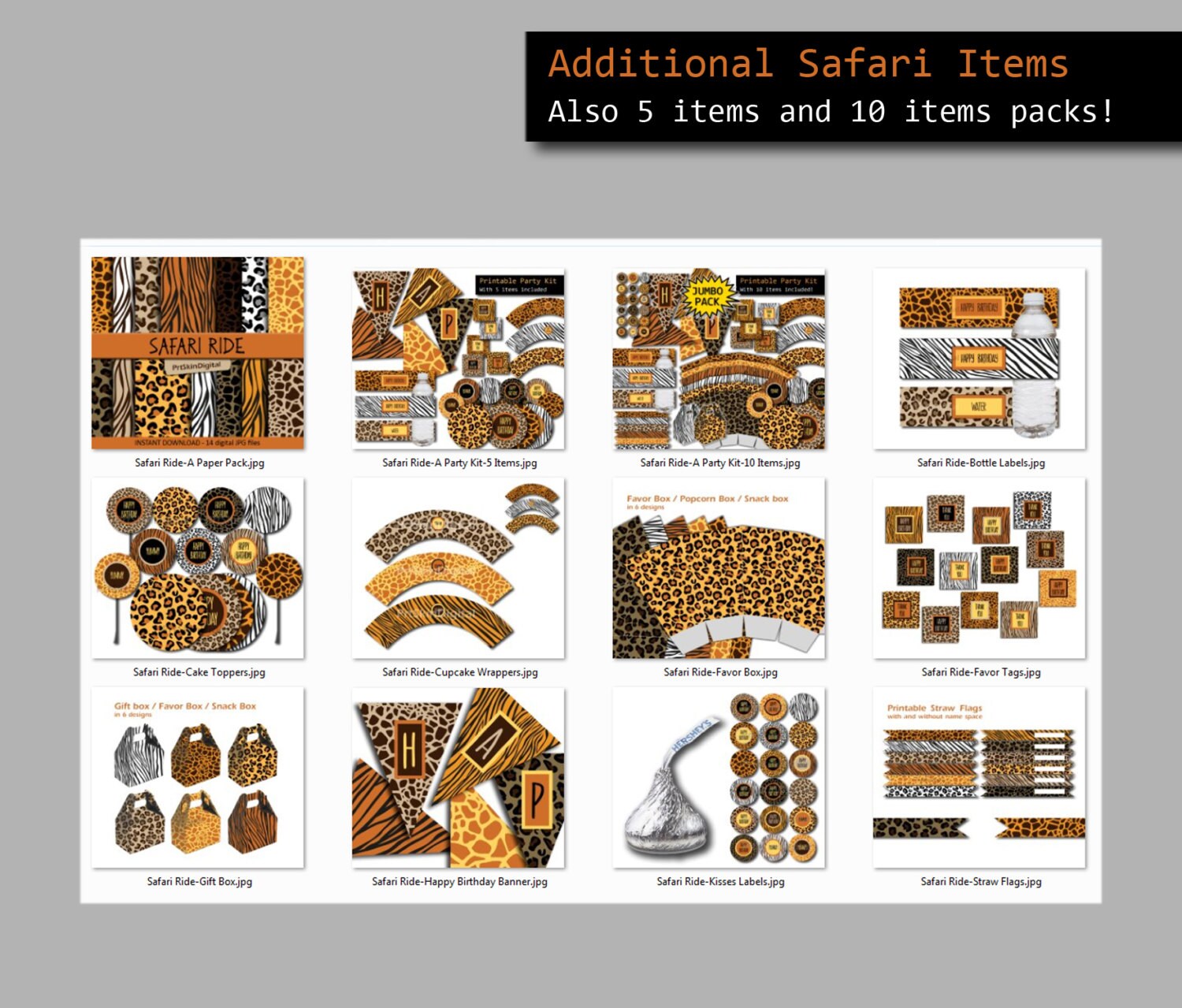 Safari Digital Paper, Animal Print Digital Paper safari Ride, Leopard ...