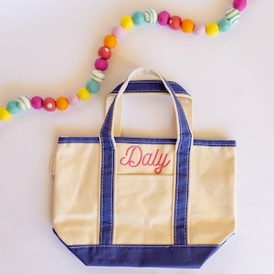 Monogrammed Kids Small Canvas Tote Bag