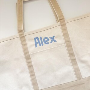 Monogrammed Large Canvas Tote Bag