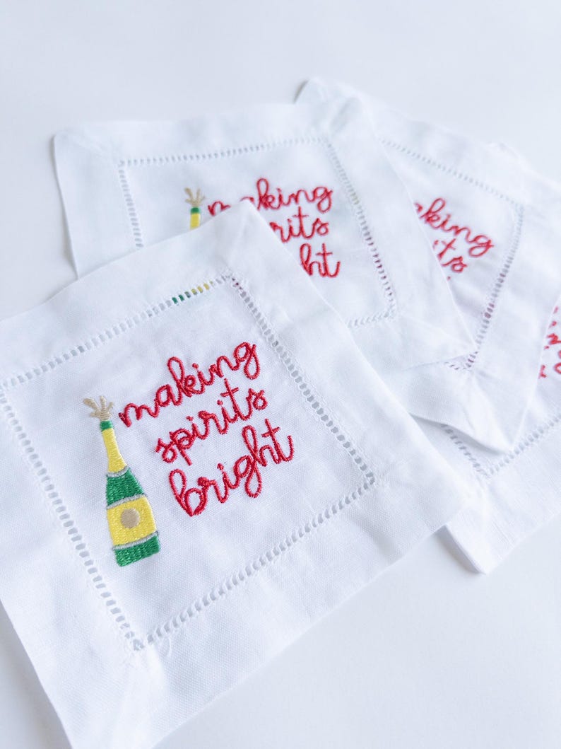 StitchAbleDesigns Linen Cocktail Napkins - Thumbnail 2