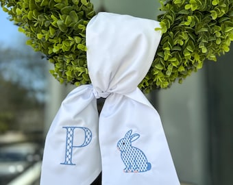 Embroidered Bunny Wreath Sash