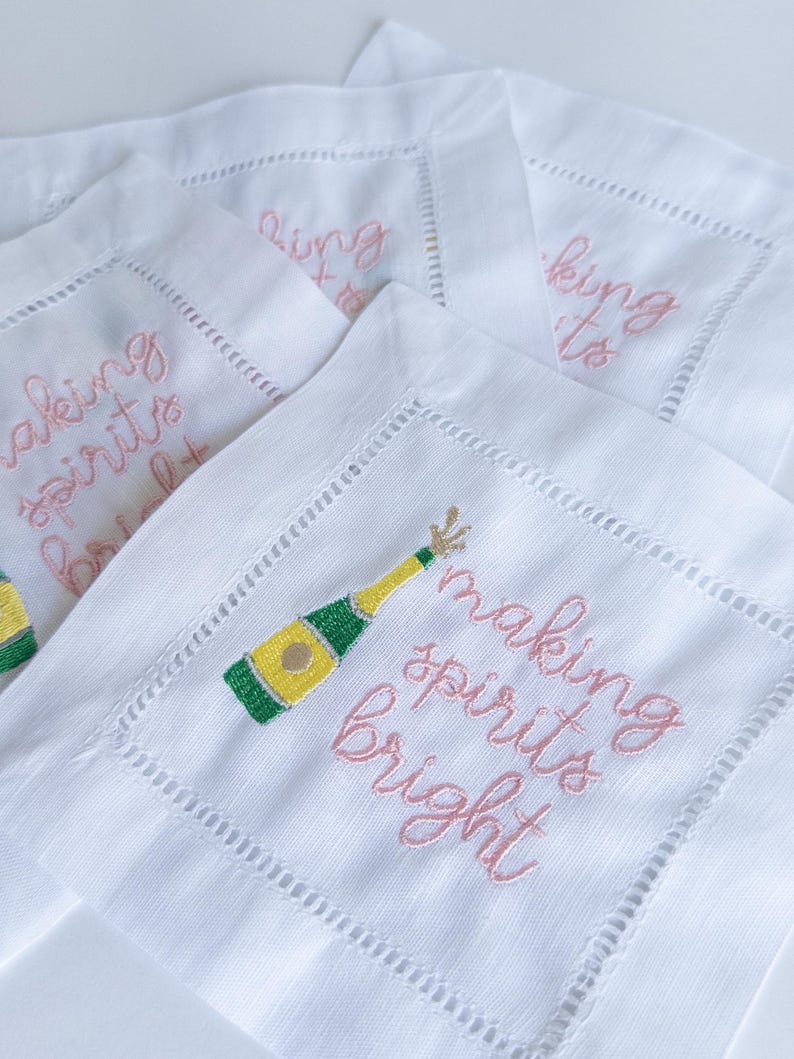 StitchAbleDesigns Linen Cocktail Napkins - Thumbnail 3