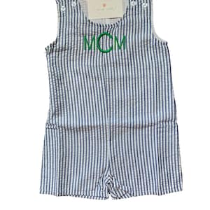 Boys Monogrammed Seersucker or Gingham Jon Jon/ Shortalls image 9