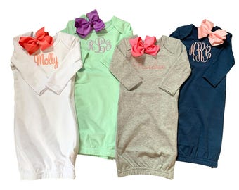 Monogrammed Baby Day Gown (with side zipper)