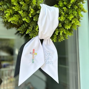 Embroidered Easter &quot;He is Risen&quot; Wreath Sash