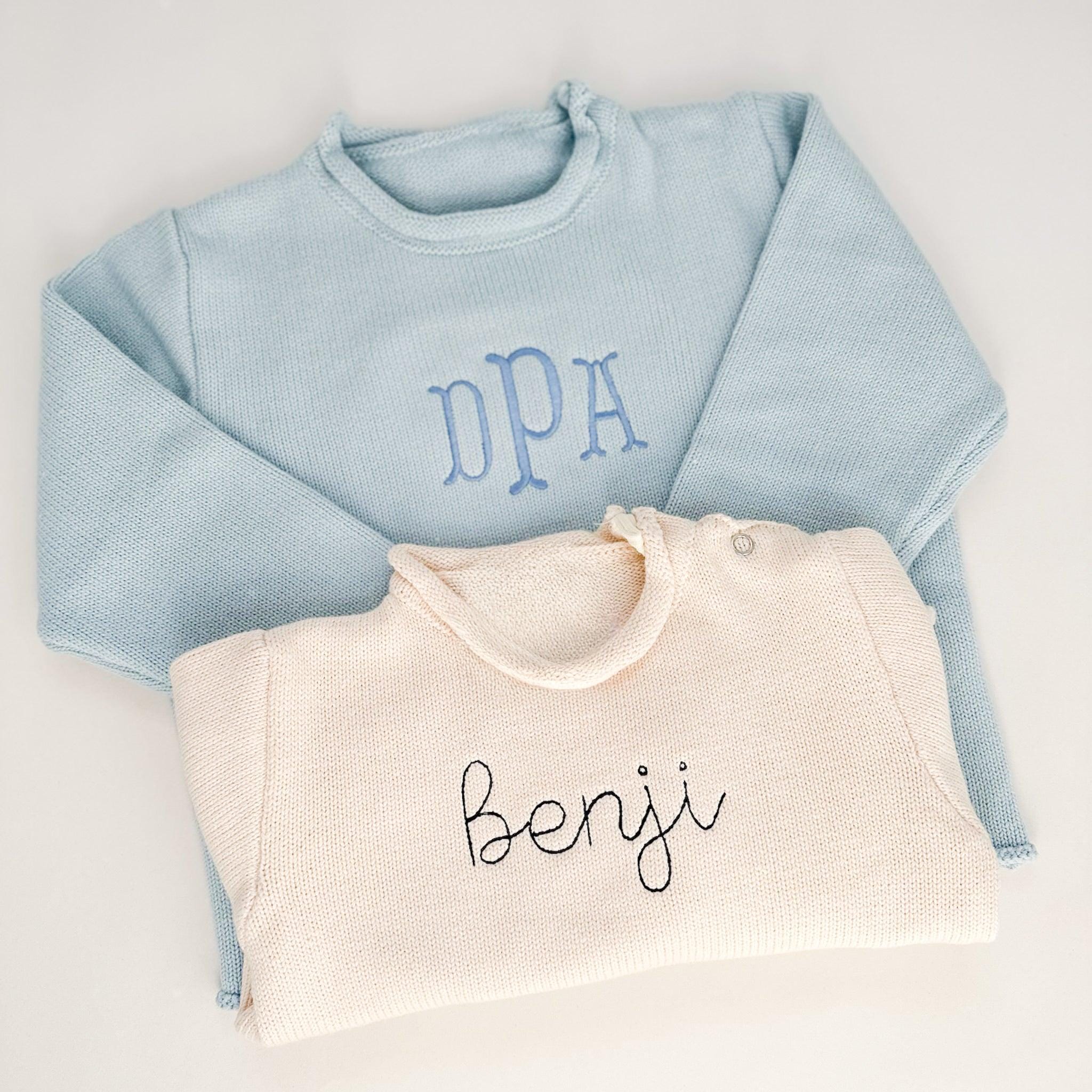 Kids/Toddler Monogrammed Knit Rollneck Sweater