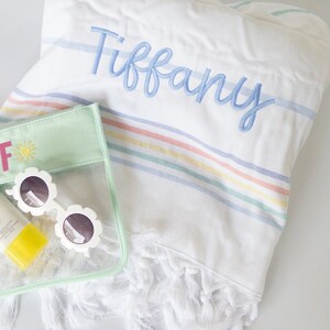 Monogrammed Turkish Beach Towel