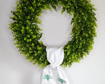 Embroidered Palm Tree Wreath Sash