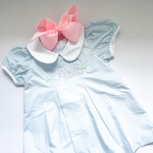 Baby and Toddler Monogrammed Pleated Dress- Pink, Blue, Purple