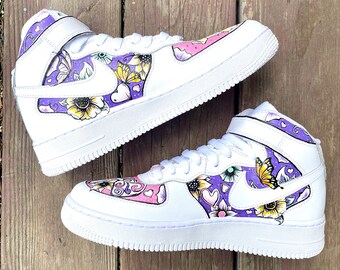 Custom Air Force Ones "Butterflies and Flowers"