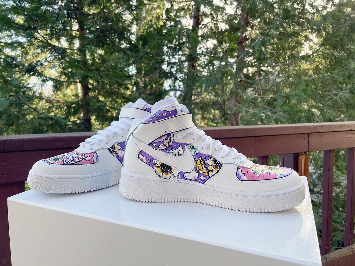 custom air force ones with butterflies