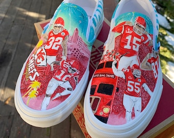 Kansas City Chiefs Custom Vans – Hand Painted NFL Fan Sneakers