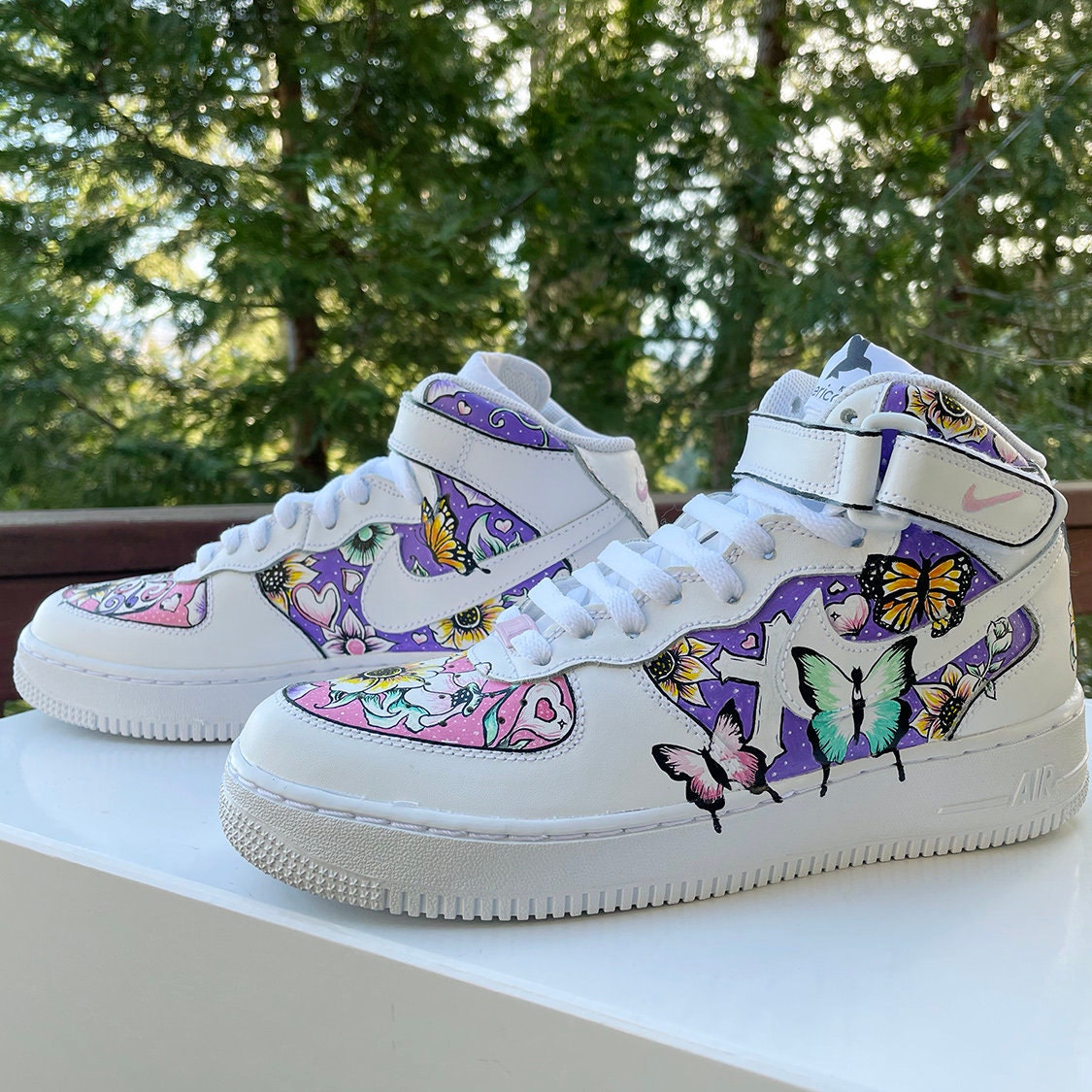 custom air force ones with butterflies