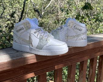 Swarovski Crystal "Swoosh" AF1s or Jordans (Made to order, all are individually unique)