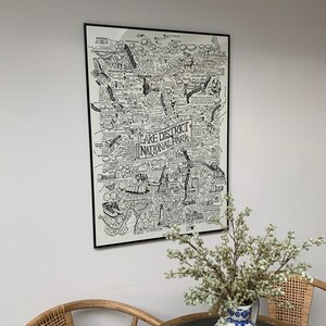 Lake District A1 framed illustrated Map, Hand-Illustrated, Silk-Screen Printed illustration of the Lake District National Park image 7