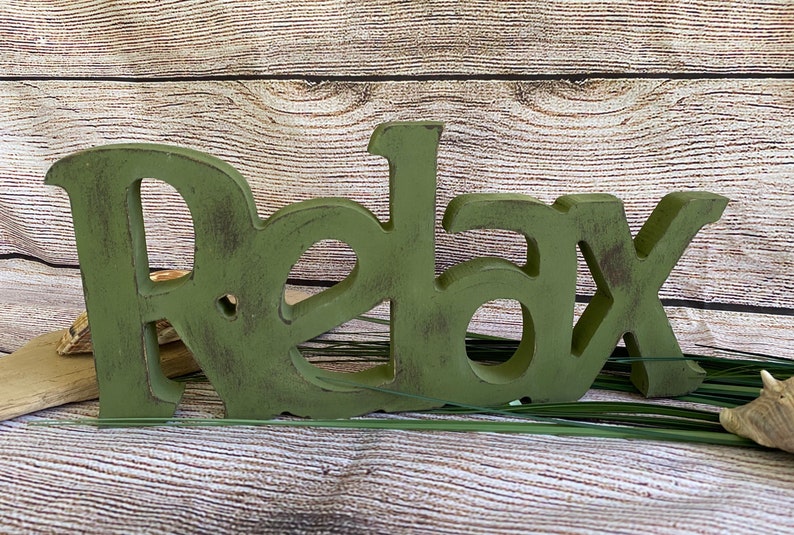 Signo de relax palabra de madera relajante decoración de la | Etsy