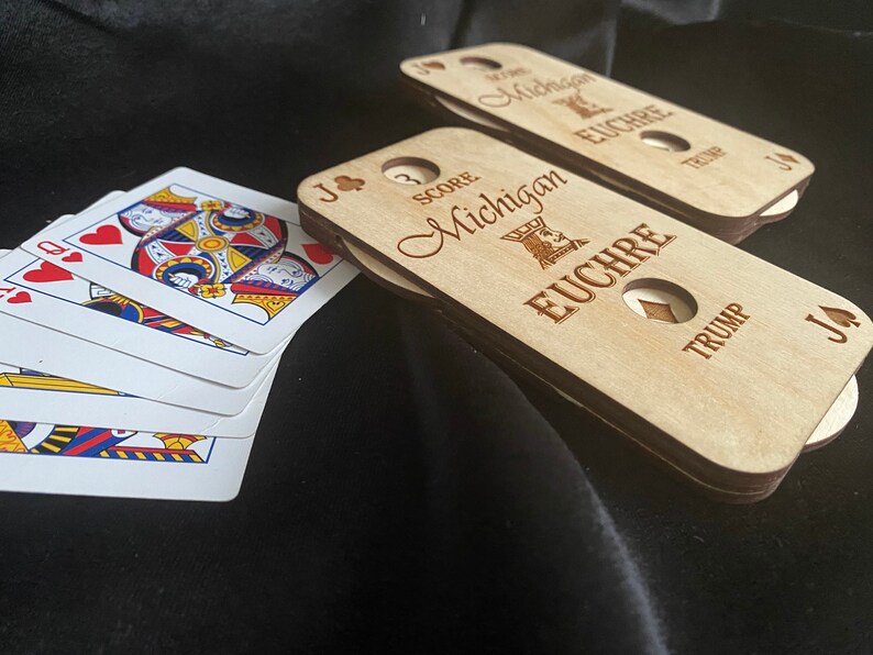 Euchre Score Keeper Set of 2 Card player Gift Etsy